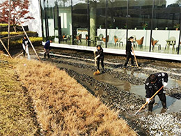 同心協力齊上陣，基地開展疊水池清洗大行動